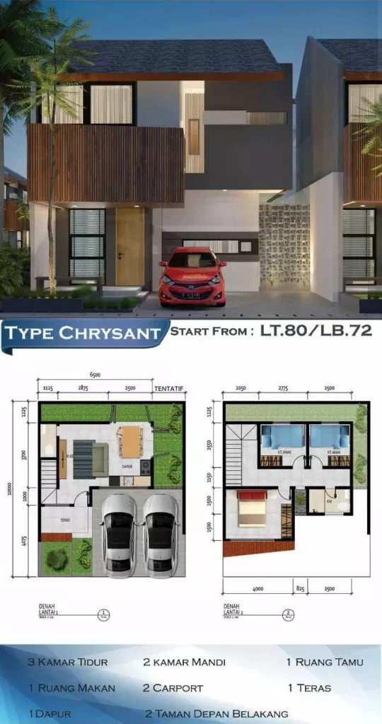 type chrysant rumah dijual eshal residence serpong