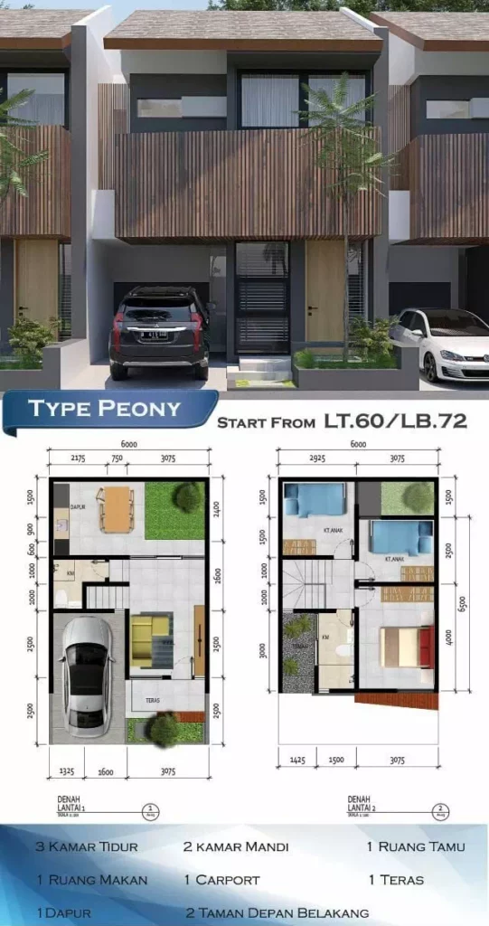 type peony rumah dijual eshal residence serpong